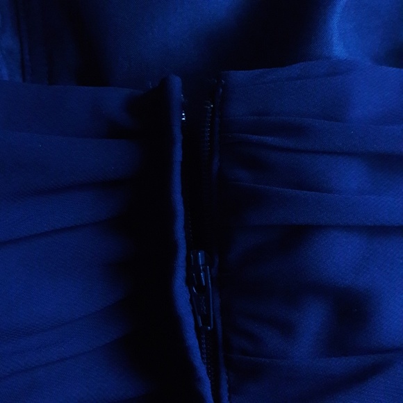 Alfred Angelo Gown Elegant Navy Blue Sweetheart Back Zip Tie Halter Prom S - Picture 5 of 8